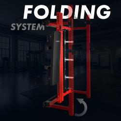 HMS KLT34 červený Multifunkční skládací posilovací stojan - Power Rack