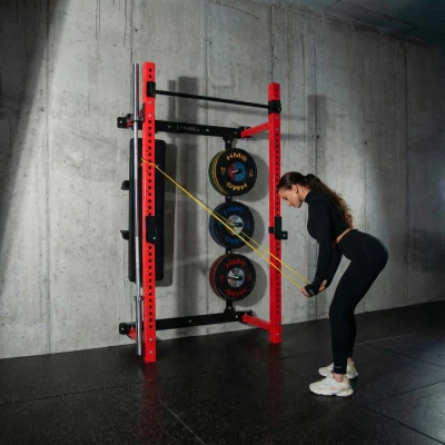 HMS KLT34 červený Multifunkční skládací posilovací stojan - Power Rack