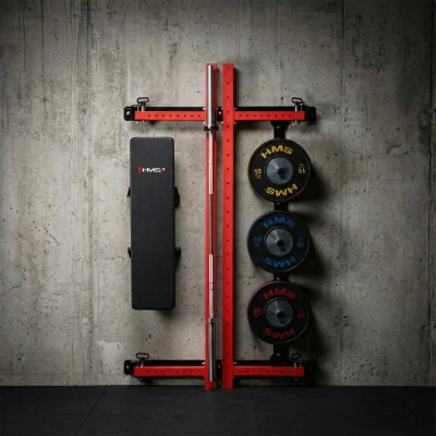 HMS KLT34 červený Multifunkční skládací posilovací stojan - Power Rack