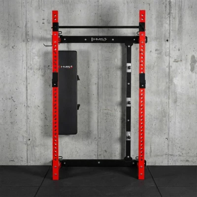 HMS KLT34 červený Multifunkční skládací posilovací stojan - Power Rack
