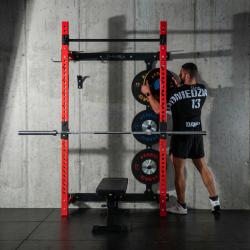 HMS KLT34 červený Multifunkční skládací posilovací stojan - Power Rack