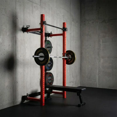 HMS KLT34 červený Multifunkční skládací posilovací stojan - Power Rack