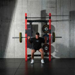 HMS KLT34 červený Multifunkční skládací posilovací stojan - Power Rack