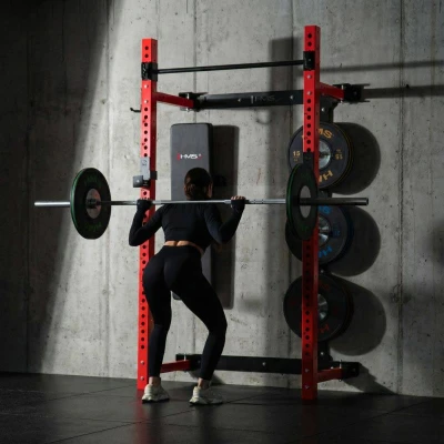 HMS KLT34 červený Multifunkční skládací posilovací stojan - Power Rack