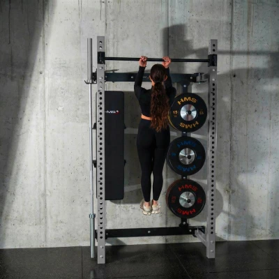 HMS KLT34 šedý Multifunkční skládací posilovací stojan - Power Rack