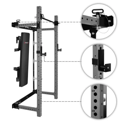 HMS KLT34 šedý Multifunkční skládací posilovací stojan - Power Rack