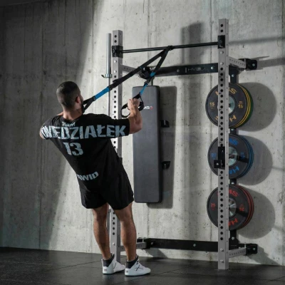 HMS KLT34 šedý Multifunkční skládací posilovací stojan - Power Rack