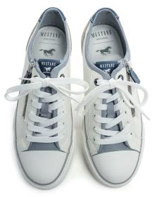 Mustang 1272-310-188 biele dámske nadmerné poltopánky