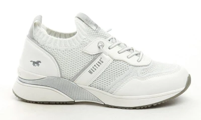 Mustang 1358-321-1 bílé dámské polobotky na klínku