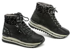 Mustang 1364-503-9 černá nadměrná dámská zimní obuv
