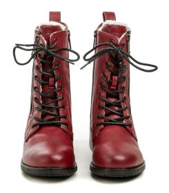 Mustang 1402-601-5 červená dámská zimní obuv