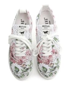Mustang 1468-301-155 bílé květované dámské tenisky