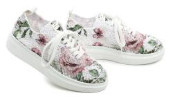 Mustang 1468-301-155 bílé květované dámské tenisky