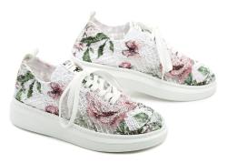 Mustang 1468-301-155 bílé květované dámské tenisky