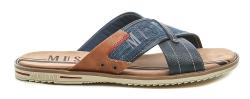 Mustang 4152-705-820 jeans navy pánské nadměrné nazouváky