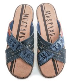 Mustang 4152-705-820 jeans navy pánské nadměrné nazouváky
