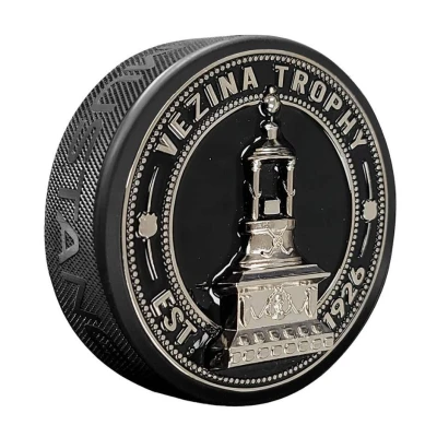 Mustang Fanouškovský puk NHL 3D Silver Medallion Vezina Trophy
