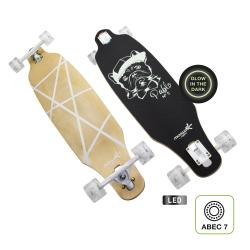 Muuwmi Longboard GLOW ABEC 7 PABLO, svítící kolečka, světelný efekt Muuwmi Longboard GLOW ABEC 7 PABLO, svítící kolečka, světelný efekt
