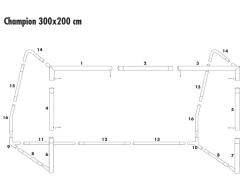 My Hood 302321 Champion Fotbalová branka 300 x 200 x 120 cm