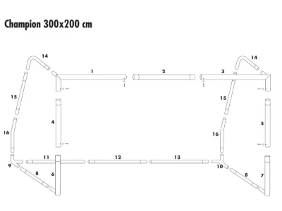 My Hood 302321 Champion Fotbalová branka 300 x 200 x 120 cm
