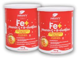 Natures Finest 2x Železo + Vitamín C + B-Komplex 150g