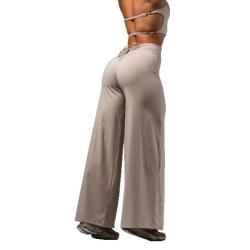 Nebbia Deni x NEBBIA Flared kalhoty s vysokým pasem 312 POUZE S - modrá (VÝPRODEJ)