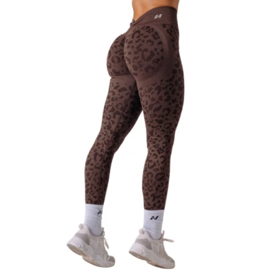 Nebbia Kompresní push-up legíny s leopardím vzorem PRIMAL 849