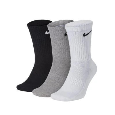 Nike 3 PACK-Everyday Cushion Crew-WHITE/MGREYH/BLACK ponožky