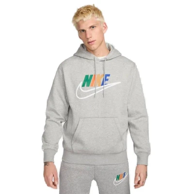 Nike M NK CLUB BB HDY FUTURA BLOCK-063 DK GREY HEATHER/SMOKE GRY pánská mikina