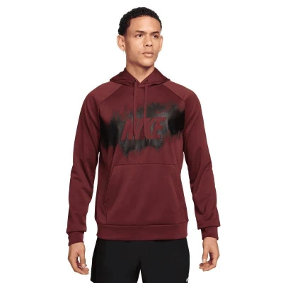 Nike M NK TF FLEECE PO HD GFX DARK TEAM RED pánská mikina