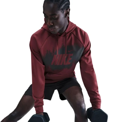 Nike M NK TF FLEECE PO HD GFX DARK TEAM RED pánská mikina