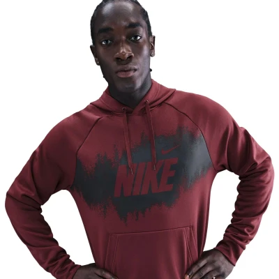 Nike M NK TF FLEECE PO HD GFX DARK TEAM RED pánská mikina
