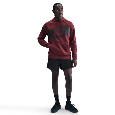 Nike M NK TF FLEECE PO HD GFX DARK TEAM RED pánská mikina