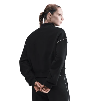 Nike W NSW PHNX FLC LOGO MOCK NECK BLACK dámská zateplená mikina