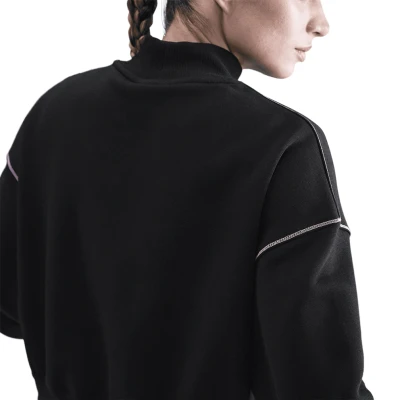 Nike W NSW PHNX FLC LOGO MOCK NECK BLACK dámská zateplená mikina