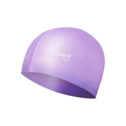 NILS Aqua Silikonová čepice NQC Dots fialová (VÝPRODEJ)