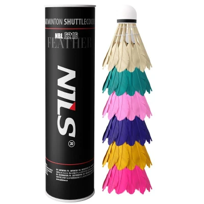 NILS Badmintonové míčky z peří NBL6216 multicolor 6 ks NILS Badmintonové míčky z peří NBL6216 multicolor 6 ks