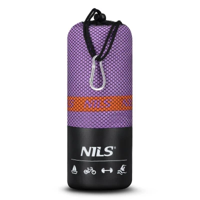 NILS CAMP Ručník z mikrovlákna NCR12 fialová/oranžová (VÝPRODEJ)
