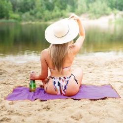 NILS CAMP Ručník z mikrovlákna NCR12 fialová/oranžová (VÝPRODEJ)