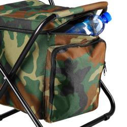 NILS CAMP Skládací židle s úložným prostorem NC3012 maskáčová