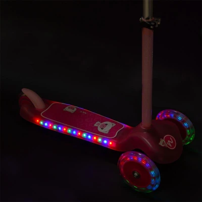 Nils Fun HLB001 LED růžová dětská koloběžka