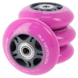NILS PU kolečka s ložisky 72x24mm ABEC 7 růžové