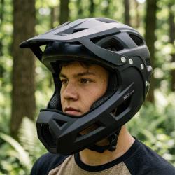 Nils MTW101 černá Full face přilba s odnímatelným chráničem brady