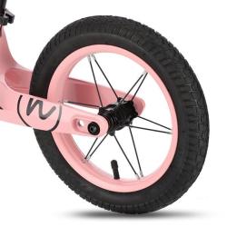 Nils Fun RB901 s 12 pumpovanými koly a LED růžové dětské odrážedlo (VÝPRODEJ)