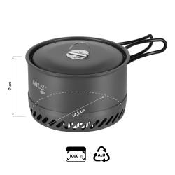 Nils Kempingový hrniec s pokrievkou a výmenníkom Camp NC4203 1 liter