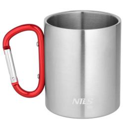 Nils Kempingový hrnek Camp NC17110 s karabinou 300ml červený