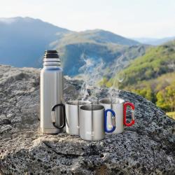 Nils Kempingový hrnek Camp NC17110 s karabinou 300ml červený