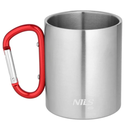 Nils Kempingový hrnek Camp NC17110 s karabinou 300ml červený Nils Kempingový hrnek Camp NC17110 s karabinou 300ml červený