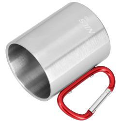 Nils Kempingový hrnek Camp NC17110 s karabinou 300ml červený