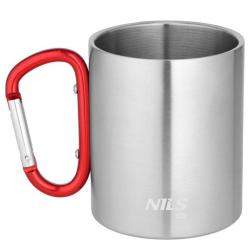 Nils Kempingový hrnek Camp NC17110 s karabinou 300ml červený (VÝPRODEJ)